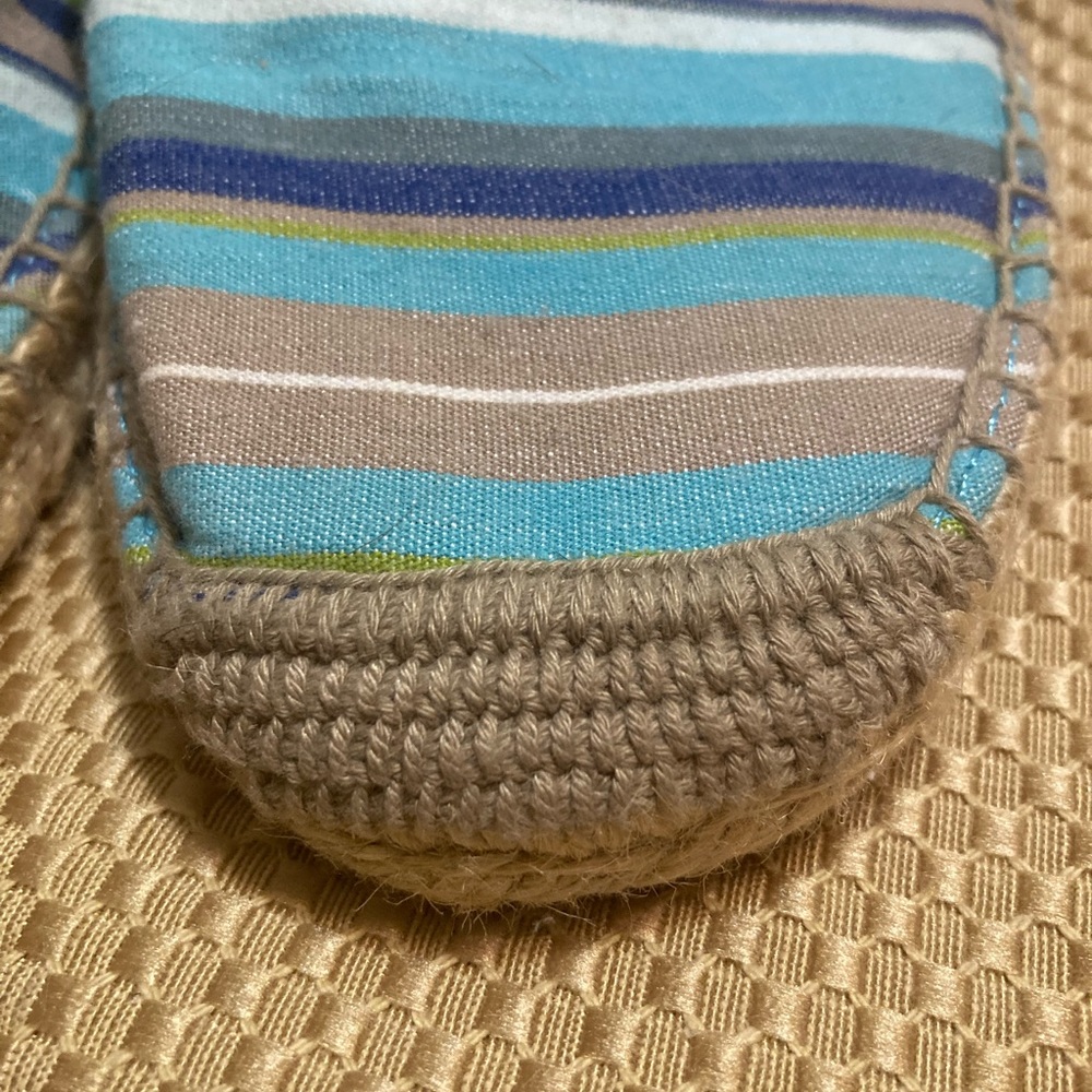 Limited Edition Stripes & Raffia Rope Weekender Sz 10 - Picture 3 of 8